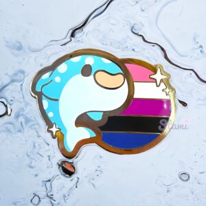 Genderfluid Whale Pin